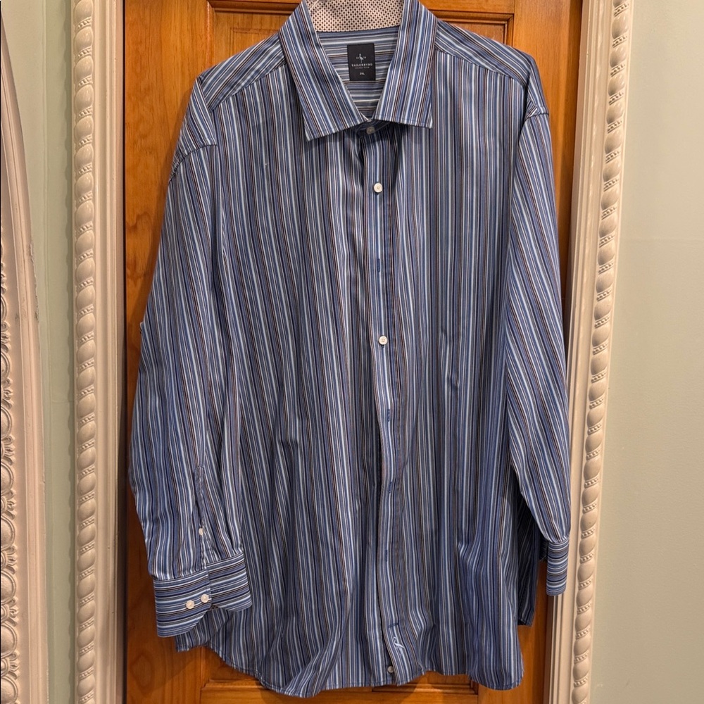 Tailorbyrd Blue Multi-Stripe Dress Shirt